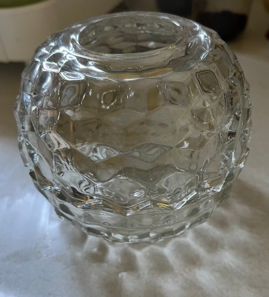 Clear Cubist Fairy Lamp Globe Candle Holder